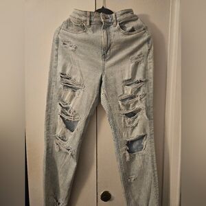 Denim High-waisted Pants
